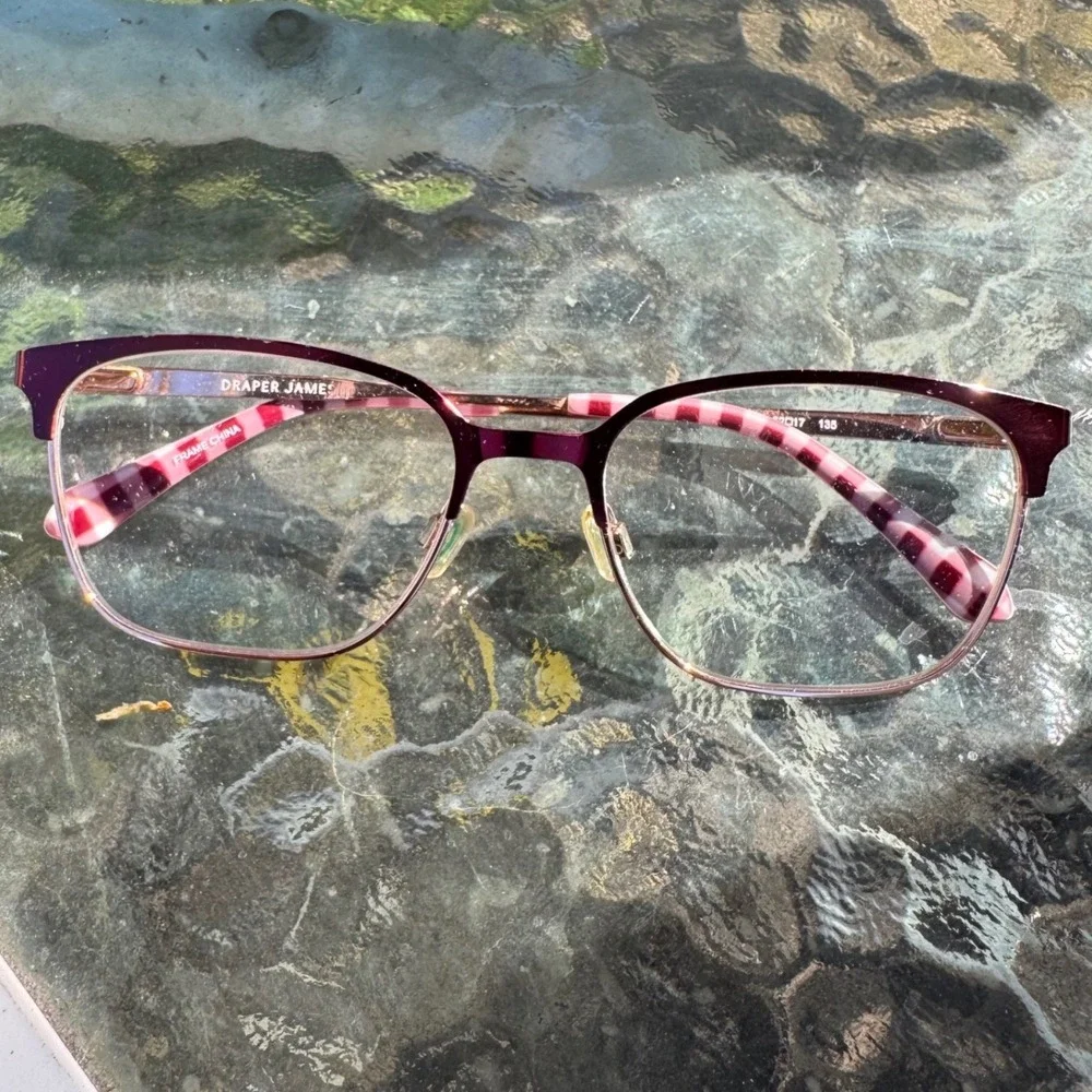 Draper James DJ5031 Merlot Gingham Eyeglasses Frames with Floral Case‎ 52-17-135
